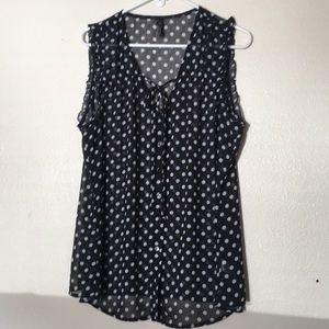 Polka dot sleeveless top